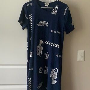 Navy Blue Graphic T-Shirt Dress NWT